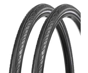 Contrast Nutrak Zilent Plus 26" x 1.75 Urban Bike Tyres with Puncture Belt & Reflective Stripe (Pair)
