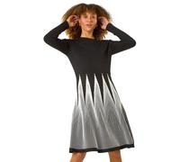 Contrast Pattern Knitted Dress Roman Black 18