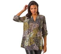 Contrast Pattern Pintuck Pleat Shirt Roman Green 10