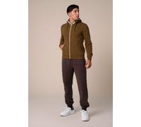 Contrast Piping Detail Zip Front Hoodie Enorsia Brown S