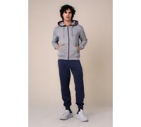 Contrast Piping Detail Zip Front Hoodie Enorsia Grey XL