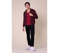 Contrast Piping Detail Zip Front Hoodie Enorsia Red L
