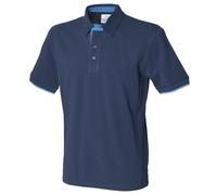 Contrast Pique Polo Shirt FRONT ROW Mid Navy XXL