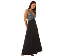Contrast Sequin Bodice Maxi Dress Roman Silver 18