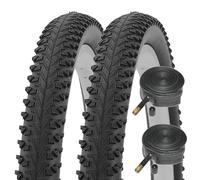 Contrast Swift 26" x 1.95 Semi-Slick Bike Tyres with Schrader Inner Tubes (Pair)