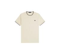 Contrast Trim Double Stripe T-Shirt Fred Perry Beige S