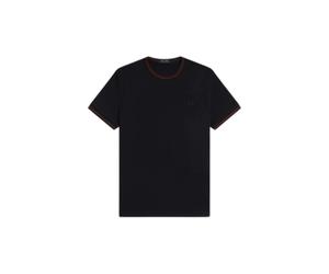 Contrast Trim Double Stripe T-Shirt Fred Perry Bleu L