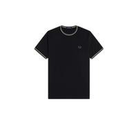 Contrast Trim Double Stripe T-Shirt Fred Perry Noir L