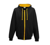 Contrast zip-up hoodie Just Hoods Varsity Noir L
