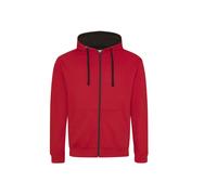 Contrast zip-up hoodie Just Hoods Varsity Rouge XL