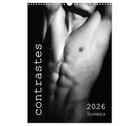 contrastes hommes (Calendrier mural 2026 DIN A3 horizontal), CALVENDO calendrier mensuel: Calendrier mensuel avec 13 photos en noir et blanc avec du nu artistique masculin
