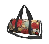 Contrasting circles Canvas travel bag, large capacity, can be carried on the shoulder