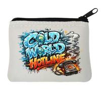 Contrasting Cold World Hotline Art Neoprene Coin Purse Pouch 10x11cm White
