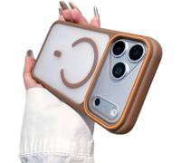 Contrasting Color Matte Full Package Phone Case For iPhone 18 Pro Max Gold | Compatible With Wireless Charging,Luxury Skin-Feel Magnetic Phone Case Semi-Transparent Shadow Drop Protection