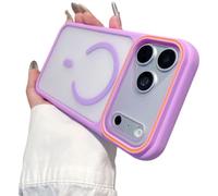 Contrasting Color Matte Full Package Phone Case For iPhone 18 Pro Max Pink | Compatible With Wireless Charging,Luxury Skin-Feel Magnetic Phone Case Semi-Transparent Shadow Drop Protection