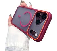 Contrasting Color Matte Full Package Phone Case For iPhone 18 Pro Max Red | Compatible With Wireless Charging,Luxury Skin-Feel Magnetic Phone Case Semi-Transparent Shadow Drop Protection