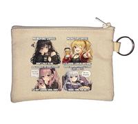 Contrasting Moods and Reactions Key Chain Coin Purse Beige