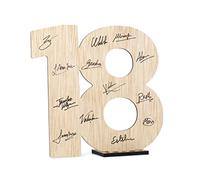 CONTRAXT 18th Birthday Wooden Sign & Guest Book Coming of Age Keepsake Gift for Girls & Boys Party Table Decoration (18th)
