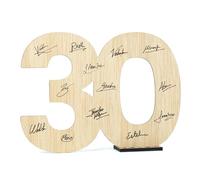 CONTRAXT 30th Birthday or Anniversary Wooden Plaque Keepsake Gift for Women & Men Guest Book Alternative & Party Decoration (30th)