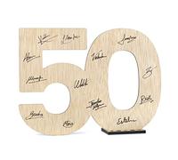CONTRAXT 50th Golden Wedding Anniversary or Birthday Sign Gift for Parents Men Women Guest Book Alternative & Party Decoration (50th)