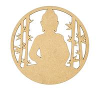 CONTRAXT Buddha pictures Home decoration Wall Living room Mandala Picture Wood Rustic Wall Vintage Carved Wood Panel (Buddha, MDF)