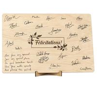 CONTRAXT Carte de félicitations en bois. Cadeau original livre d'or pour diplômes réussites promotions hommes ou femmes amis collègues (Félicitations)