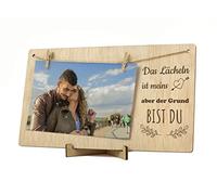 CONTRAXT Fotorahmen zum Valentinstag. Glückwunschspeziell valentinstag Valentine's day verliebt Mann Frau leine polaroid bilder rahmen fotorahmen holz Bilderrahmen Klammern (Paar DE)