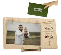 CONTRAXT Papa Father's Day Photo Frame. Frame to hang photos with clips 10x15 natural wood gift ideas original details for dad postcard first-time father's day wonderful originals (Father EN)