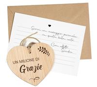 CONTRAXT Regali di Ringraziamento per Persone Speciali. Biglietto di Ringraziamento in Legno Regali Originali Compleanno Amico Uomo Donna Thank You Cards (Grazie)