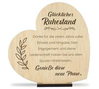 CONTRAXT Ruhestandskarte aus Holz. Originelle Glückwünsche zur Pensionierung für Kollegen, Chefs, Freunde, Lehrer, Pensionierte Männer und Frauen (Ruhestand)