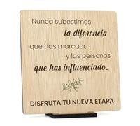 CONTRAXT Tarjeta regalo de despedida madera. Detalle regalo original Tarjeta despedida compañeros trabajo jefes profesores maestras fin de curso graduaciones amigas que se van (Despedida)