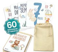 CONTRAXT Tarjetas cumple meses bebe español. Bonitas cumple mes bebe meses Regalos originales cumplemes bebes español cosas bebes recien nacidos futura mamá Milestone baby cards (Español)