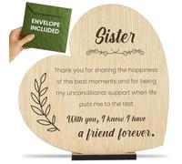 CONTRAXT Wooden greeting card for a Sister. Original gift ideas postcard plaque for sister in her birthday to celebrate friendship