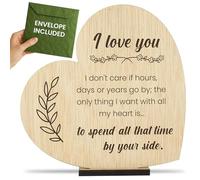 CONTRAXT Wooden Valentine's Day Card - Handmade Anniversary Greeting I Love You Gift For Her Him Wife Someone Special Couples