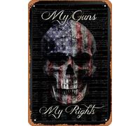 Contrence Metal Poster Retro Tin Sign My Guns My Rights by Daveed Benito Poster 8x12 INCH