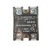 Control AC SSR Solid State Relay 220v Module 24-480VAC Load 3-32VDC Input 10A 25A 40A 50A 60A 80A 100A 120A(SSR-80DA (80A))