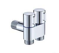 Control Angle Valve, G1/2 1 In Two Out Double Control Washing Machine Faucet Toilet Triangle Valve, Bathtub Shower Diverter Valves