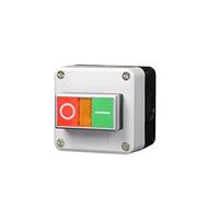 Control Box with Light Button Switch 24V/220V with Emergency Stop Button self Reset Industrial Switch Waterproof Box Power Transformer(2 Red and Green,220V)
