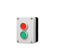 Control box with light button switch 24V / 220V with emergency stop button self reset industrial switch waterproof box(2 Red and green,220V)