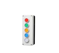 Control box with light button switch 24V / 220V with emergency stop button self reset industrial switch waterproof box(5 RYBGW,24V)