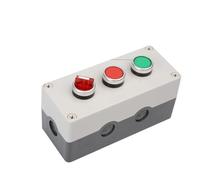 Control box with light button switch power supply start and stop knob 1234 holes reset self-locking 12V 24V 220V 380V(3-02,220V)