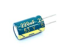 Control circuit 20pcs high Frequency Low impedance 63v 220UF Aluminum electrolytic Capacitor Size 10 * 17 220UF