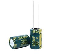 Control circuit 20pcs High Frequency Low Resistance Aluminum electrolytic Capacitor 63V100UF 100uf63v Volume: 6x12 8x12