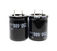 Control circuit Capacitors 2pcs 250V680UF 22X40 25X40MM, Aluminium Electrolytic Capacitors, 250V680UF 22x40 22x45 25x40MM (Size : 25x40 10PCS)