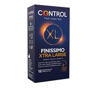 CONTROL Condoms Finissimo XL - Super Thin and Extra Large Condoms Box - Range Sensitivity Lubricated - Perfect Fit - Safe Sex -12 unidades