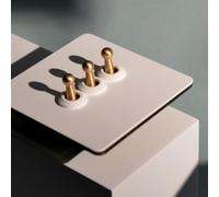Control Contacts - Compatible Having Incandescent Stainless Lamps White - 100x100mm Fireproof Panel for Tin-Phosphor Bronze Finish Switch Steel Wall Toggle Energy-Saving for Indoor (3)