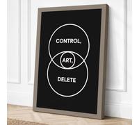 Control Delete Art Typography Canvas Wall Art Print 30x20 Inch