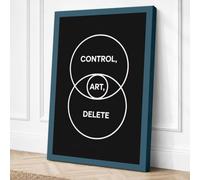Control Delete Art Typography Canvas Wall Art Print 30x20 Inch