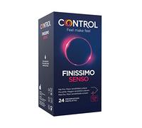Control Finissimo Senso. Box of 24 Condoms Thinner, Higher Sensitivity, Lubricated, Safe Sex. Enjoy Condoms with Perfect fit for a Safe Relationship.