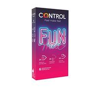 Control Fun Mix Sensual Condoms - Box of 6 Assorted Lubricated Condoms - Pleasure, Safe Sex, Perfect Fit